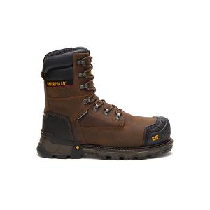 Botas Impermeáveis Caterpillar Excavator XL 8" Thinsulate Composite Masculino Marrom Escuro | PT-749803YZR