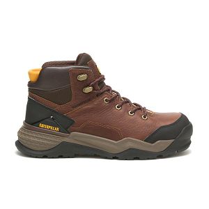 Botas Impermeáveis Caterpillar Provoke Medio Alloy Masculino Marrom | PT-503864KFQ