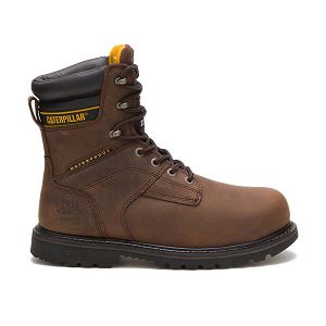 Botas Impermeáveis Caterpillar Salvo 8" Steel Thinsulate Masculino Marrom Escuro | PT-981642WKJ