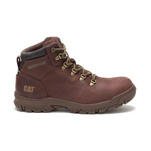 Botas Segurança Caterpillar Mae Steel Impermeáveis Feminino Vermelhas Marrom | PT-071823EJT