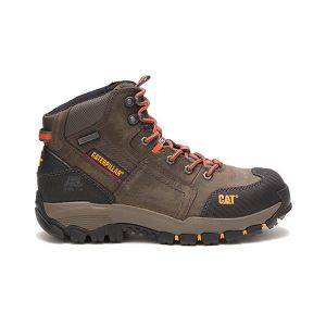 Botas Segurança Caterpillar Navigator Medio Impermeáveis Steel Masculino Cinzentas Marrom | PT-629518GFS