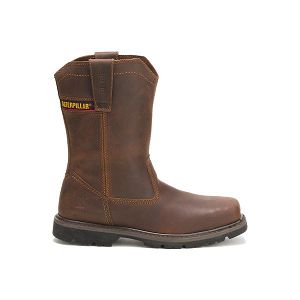 Botas Segurança Caterpillar Wellston Pull On Steel Masculino Marrom Escuro | PT-308741MLZ