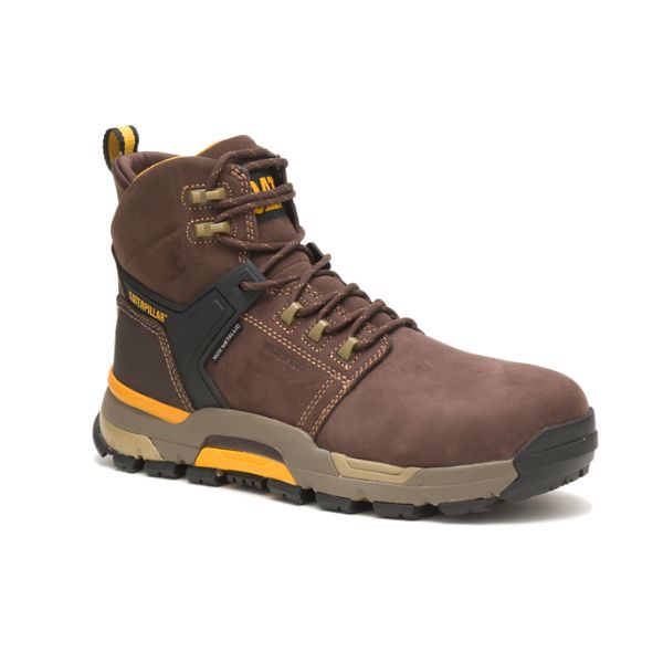 Botas Impermeáveis Caterpillar CAT EDGE Nano Masculino Vermelhas Marrom | PT-058612JSZ