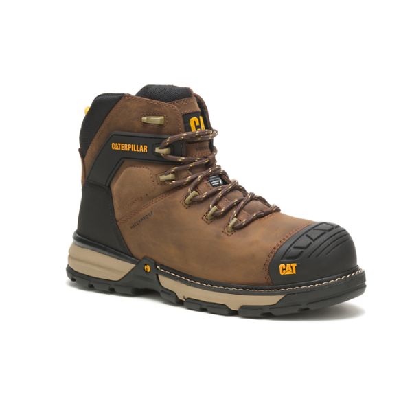 Botas Impermeáveis Caterpillar Excavator Superlite Thinsulate Carbon Composite Masculino Marrom Escuro | PT-829541JDE