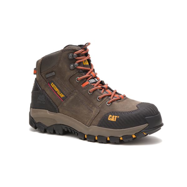 Botas Impermeáveis Caterpillar Navigator Medio Steel Masculino Cinzentas Marrom | PT-619237FRX