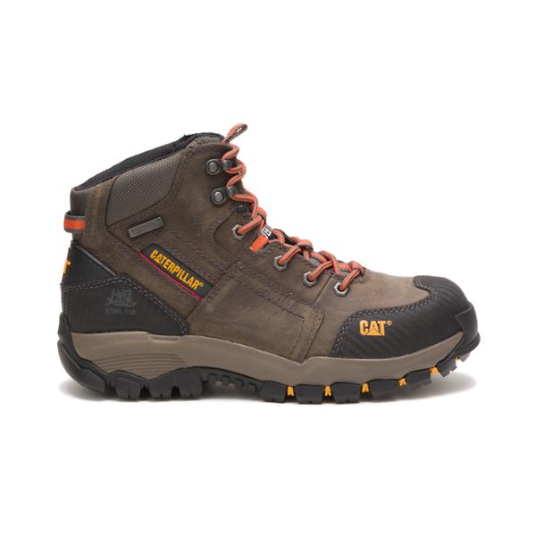 Botas Impermeáveis Caterpillar Navigator Medio Steel Masculino Cinzentas Marrom | PT-619237FRX