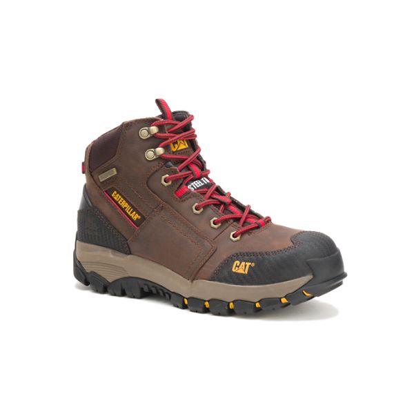 Botas Impermeáveis Caterpillar Navigator Medio Steel Masculino Marrom | PT-736819ZPD