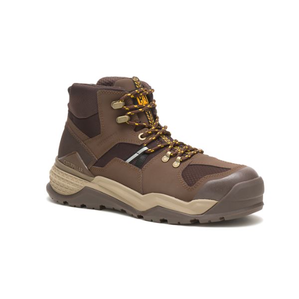 Botas Impermeáveis Caterpillar Provoke Medio Alloy Masculino Marrom | PT-852639UAP