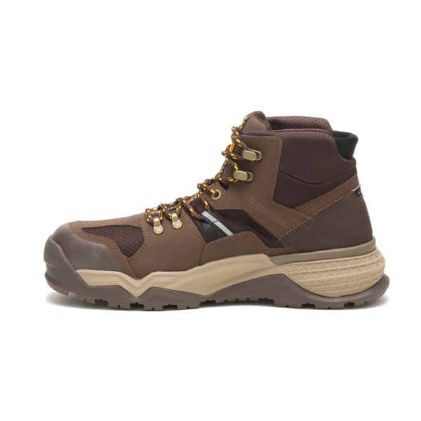 Botas Impermeáveis Caterpillar Provoke Medio Alloy Masculino Marrom | PT-852639UAP