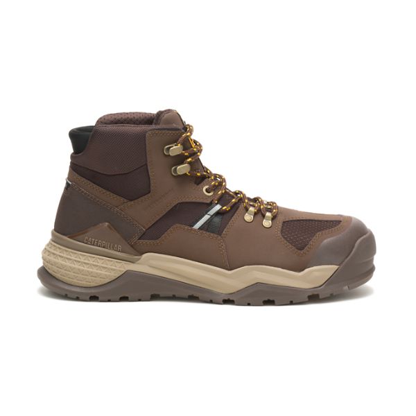 Botas Impermeáveis Caterpillar Provoke Medio Alloy Masculino Marrom | PT-852639UAP