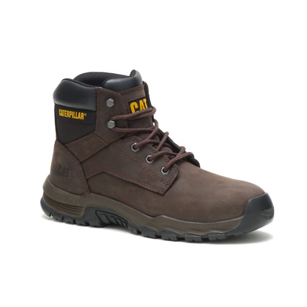 Botas Impermeáveis Caterpillar Upholder Steel Masculino Marrom Escuro | PT-387495YZQ