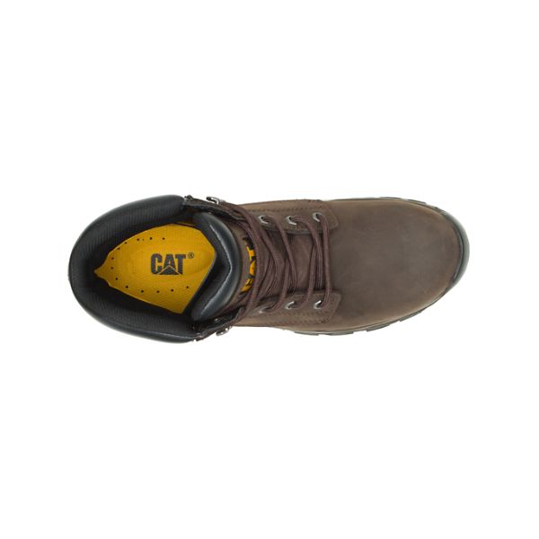 Botas Impermeáveis Caterpillar Upholder Steel Masculino Marrom Escuro | PT-387495YZQ