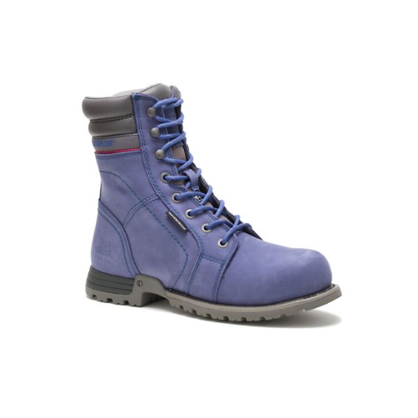 Botas Segurança Caterpillar Echo Impermeáveis Steel Feminino Azuis Roxo | PT-625784YJW