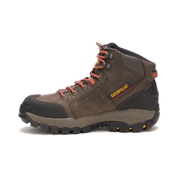 Botas Segurança Caterpillar Navigator Medio Impermeáveis Steel Masculino Cinzentas Marrom | PT-629518GFS