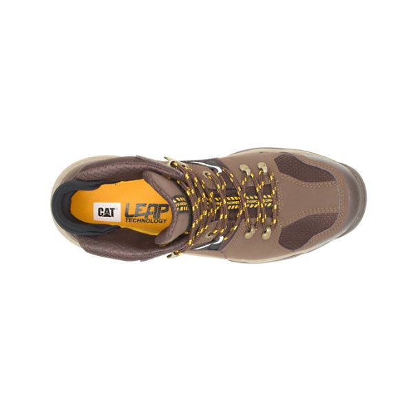 Botas Segurança Caterpillar Provoke Medio Impermeáveis Alloy Masculino Marrom | PT-127345DCK