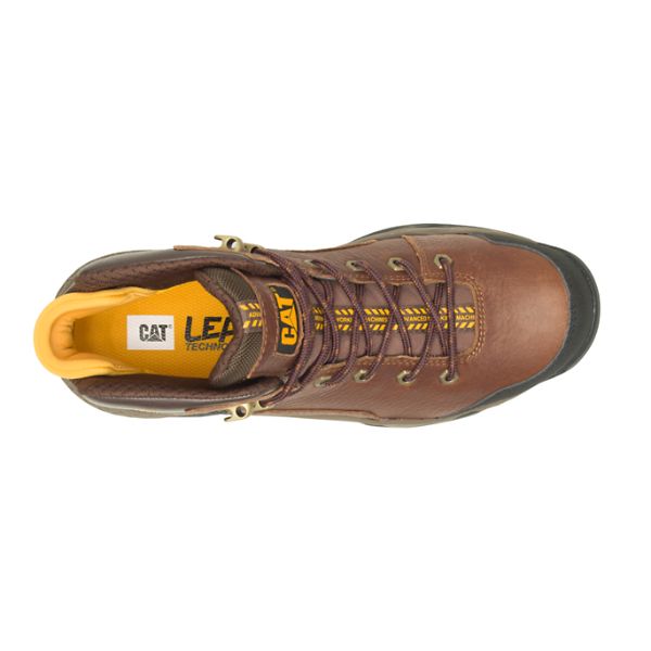 Botas Segurança Caterpillar Provoke Medio Impermeáveis Alloy Masculino Marrom | PT-306719OHB