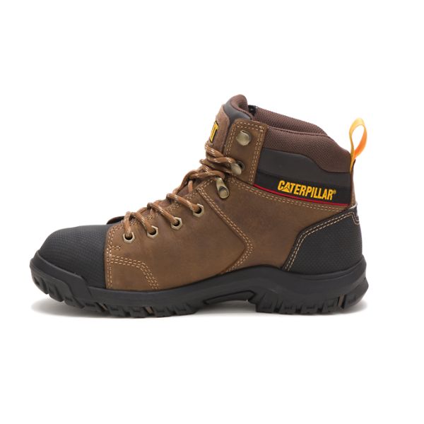 Botas Segurança Caterpillar Wellspring Impermeáveis Metatarsal Guard Steel Feminino Marrom | PT-741635RPQ