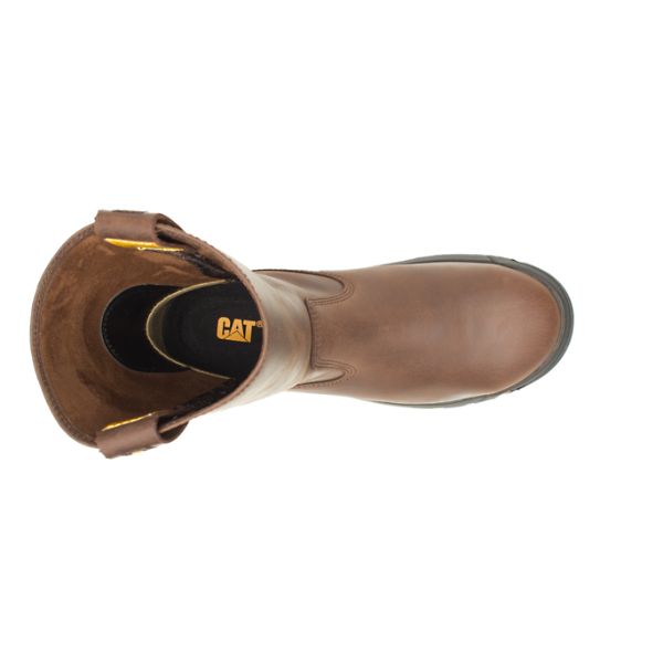 Pull-Ons Boots Caterpillar Drawbar Steel Masculino Marrom | PT-904782ASF