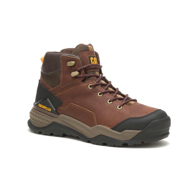 Soft Toe Boots Caterpillar Provoke Medio Impermeáveis Masculino Marrom | PT-238950MCW