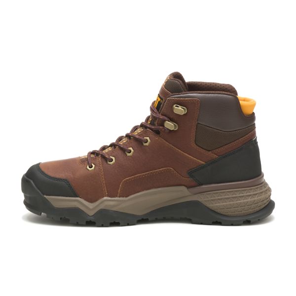 Soft Toe Boots Caterpillar Provoke Medio Impermeáveis Masculino Marrom | PT-238950MCW