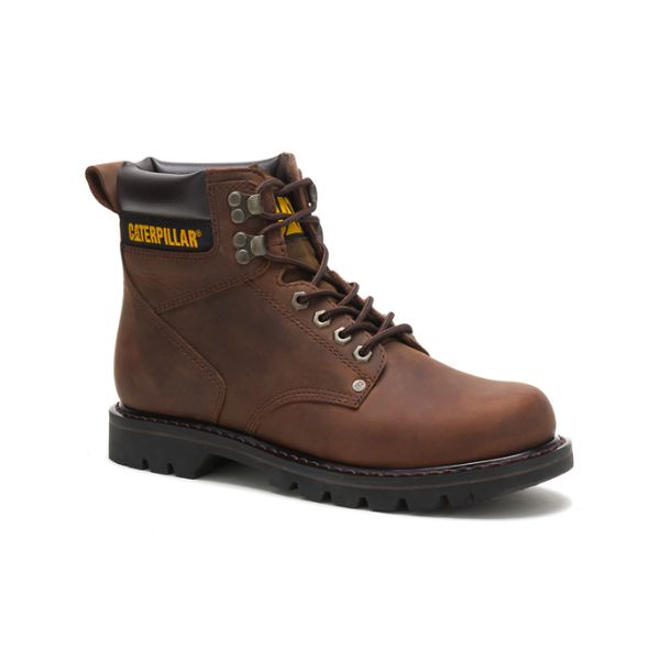 Soft Toe Boots Caterpillar Second Shift Masculino Marrom Escuro | PT-062519AJW